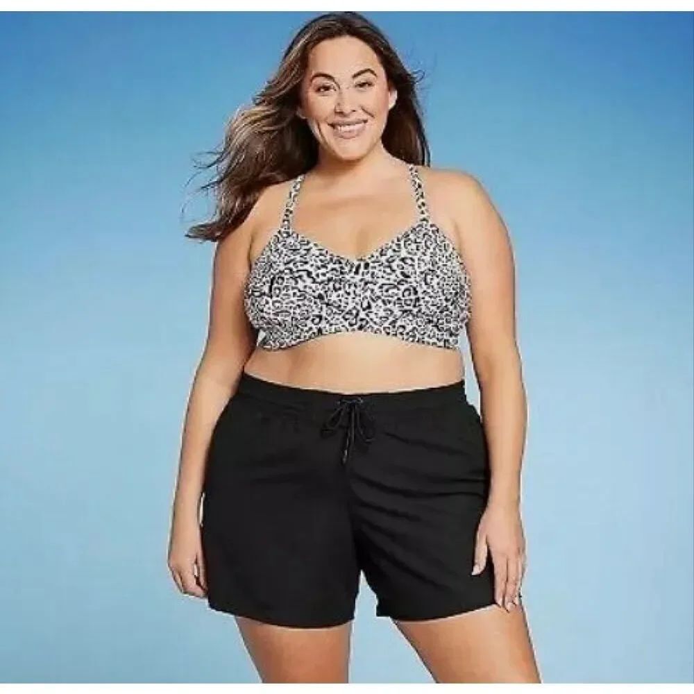 Womens Kona Sol Black Plus Size Swim Shorts - Sz 2X